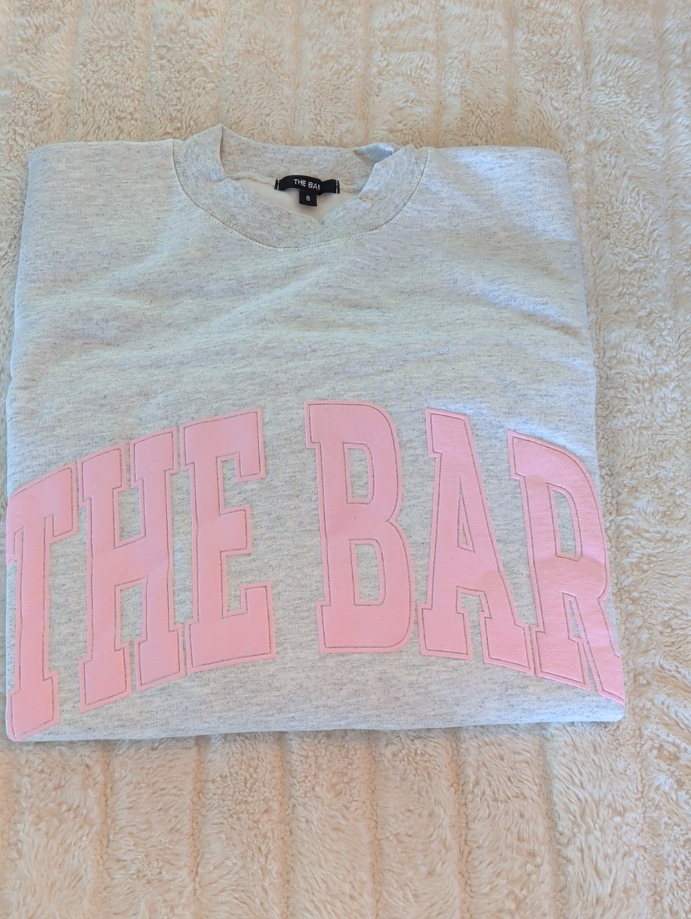 The Bar Women's Gray Crewneck Sweatshirt with Pink Logo